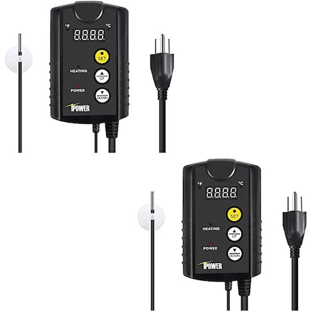 Ipower Digital Heat Mat Thermostat Control 40-108 Degrees F for Seed Germination 2 Pack, 2PK GLHTMTCONTROLX2